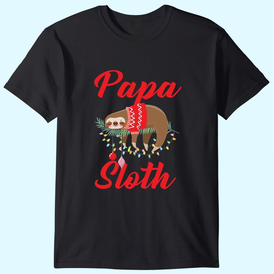 Sloth Christmas Family Matching Papa T-Shirts