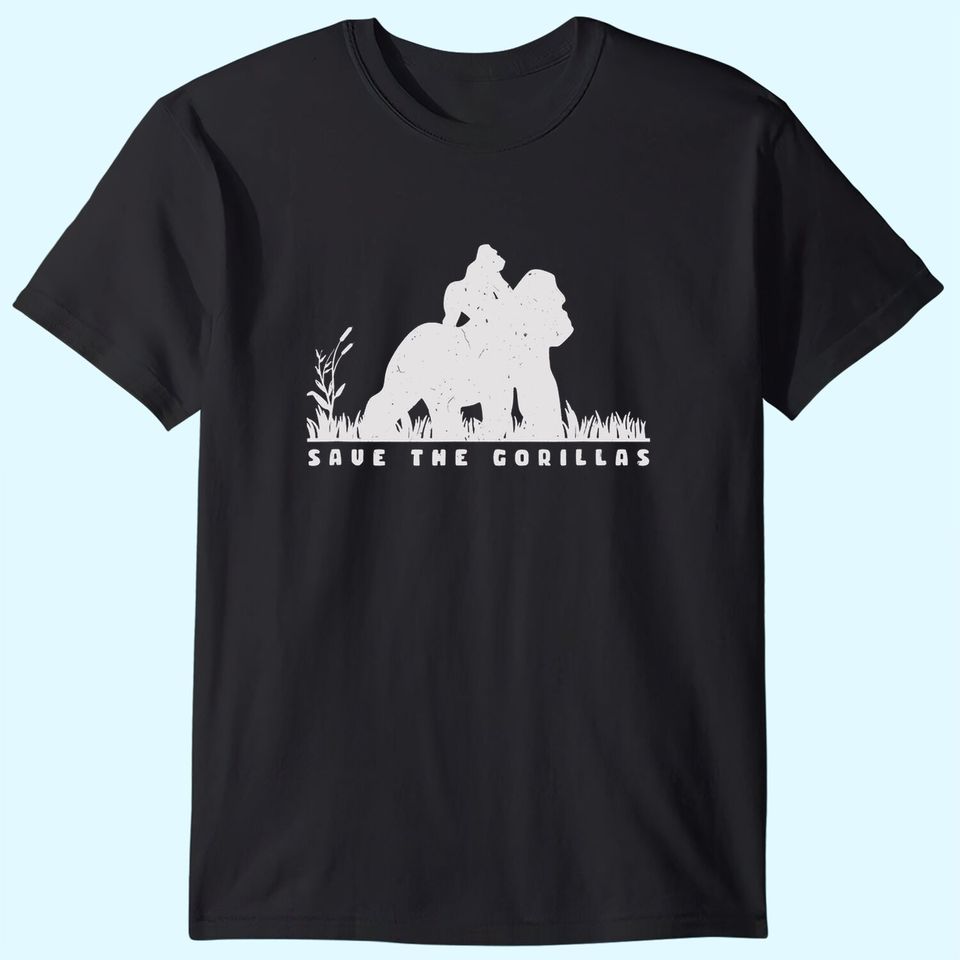 Save the Gorillas Mama & Baby Gorilla T Shirt