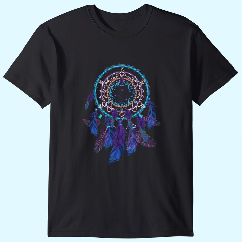 Colorful Dreamcatcher Feathers Tribal Native American Indian T-Shirt
