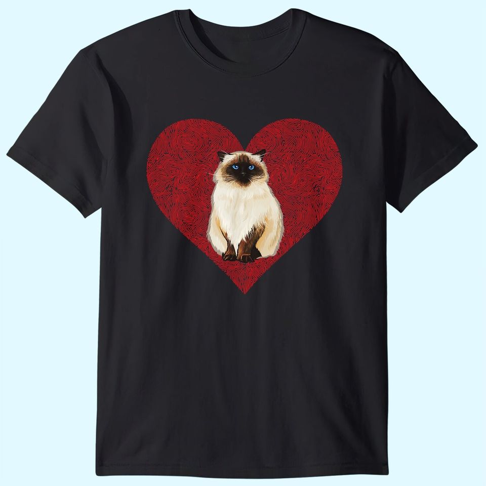 The Himalayan Valentines Day Cat Love Fingerprint T-Shirt