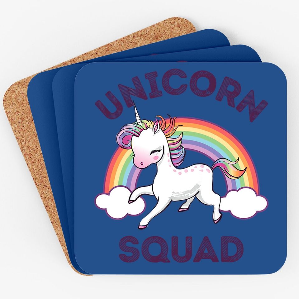 Unicorn Squad Coaster Girls Rainbow Unicorns Queen Gift Coaster