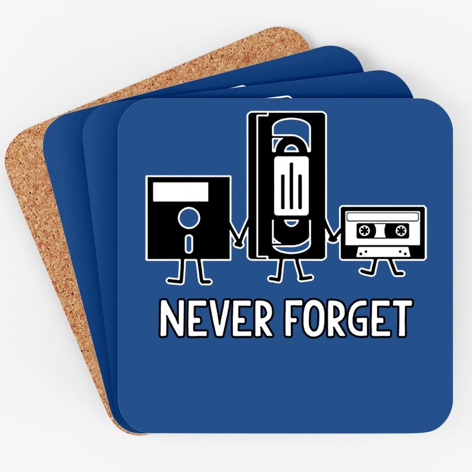 Never Forget Retro Vintage Cassette Tape Graphic Novelty Funny Coaster