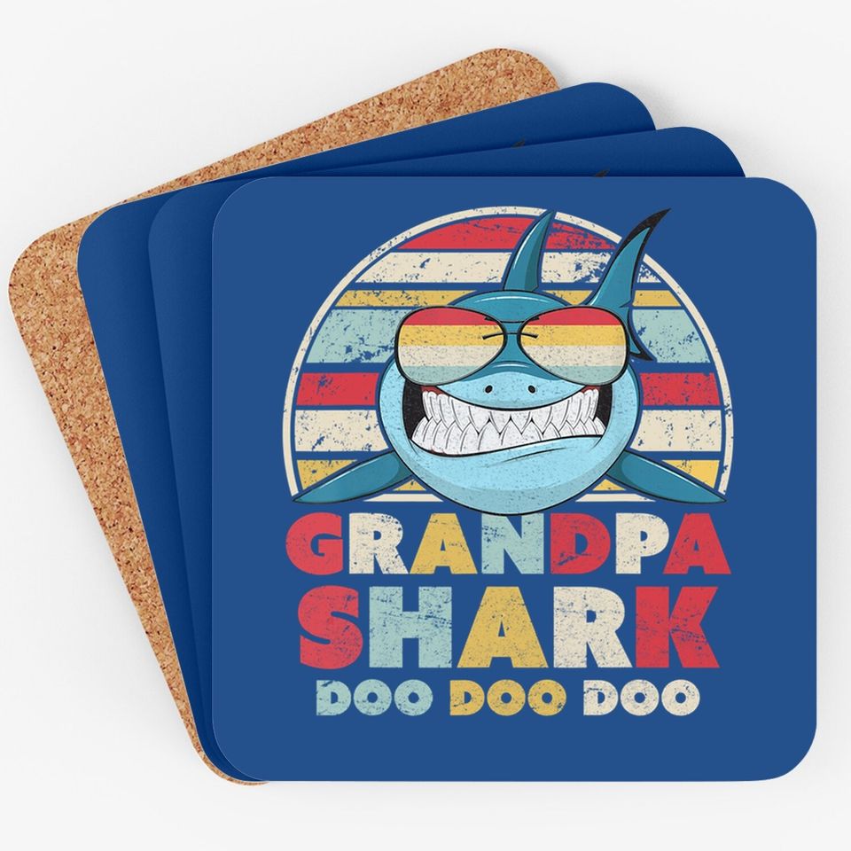Grandpa Shark Coaster, Gift For Grandad Coaster