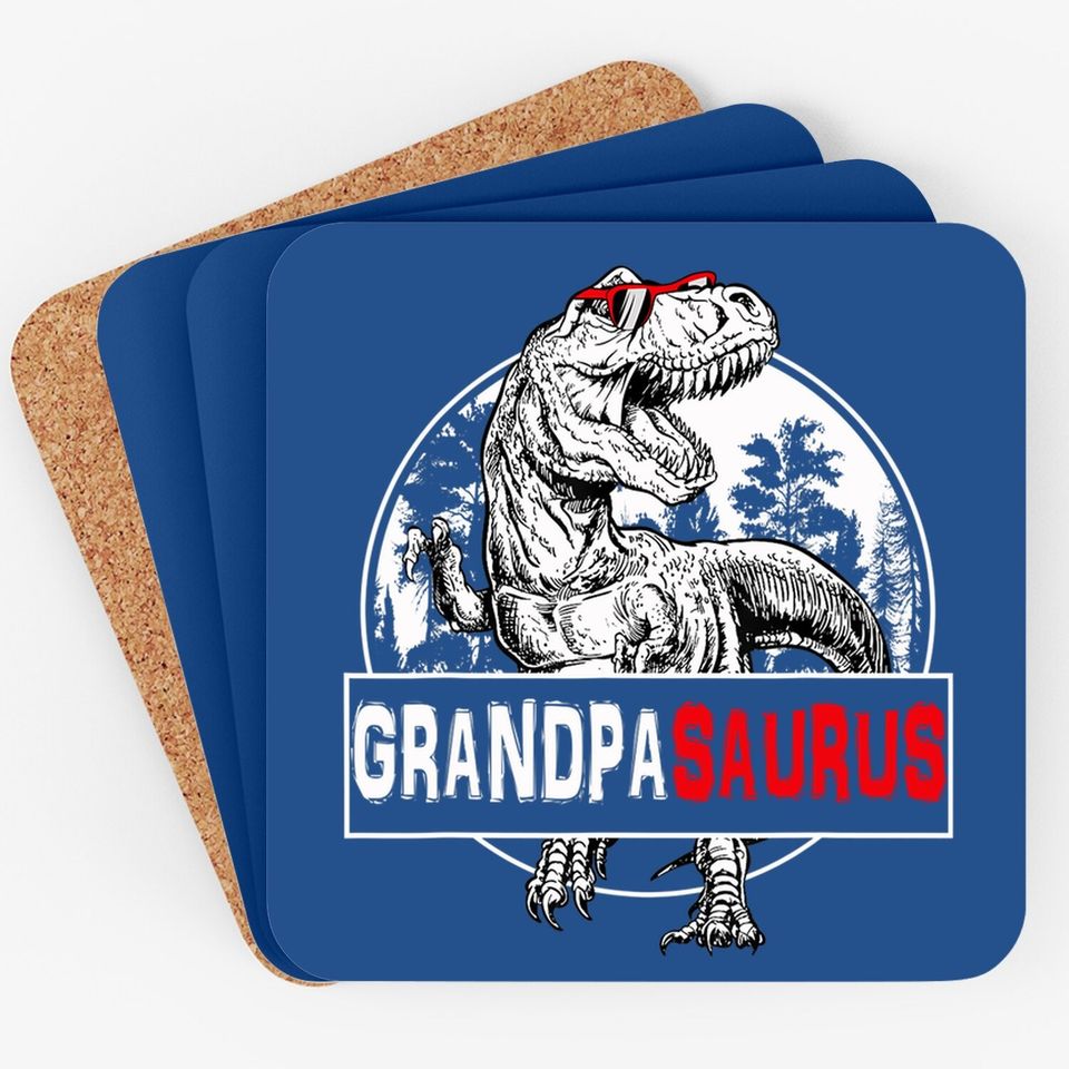 Father's Day Grandpasaurus T Rex Dinosaur Grandpa Saurus Coaster