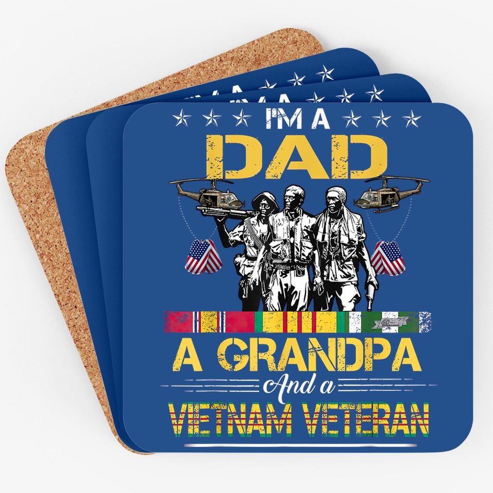 Dad Grandpa Vietnam Veteran Vintage Coaster Military Coaster
