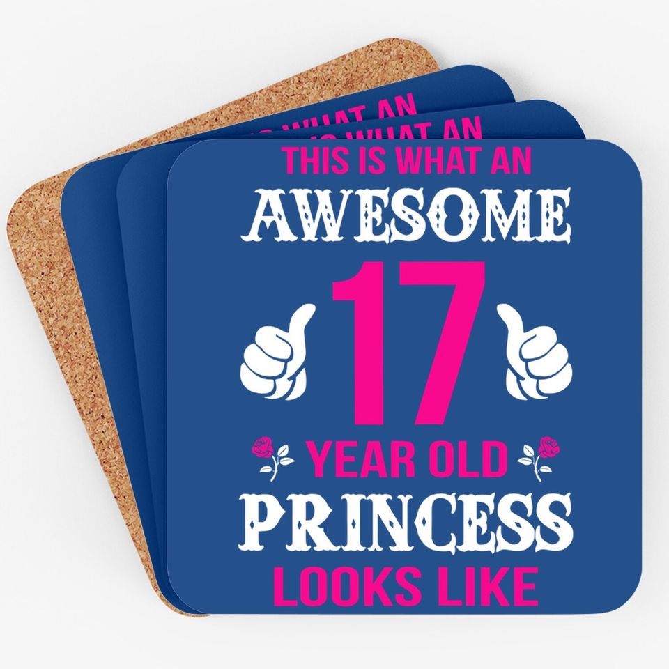 17th Girl Birthday Gift 17 Year Old Girl Princess Coaster