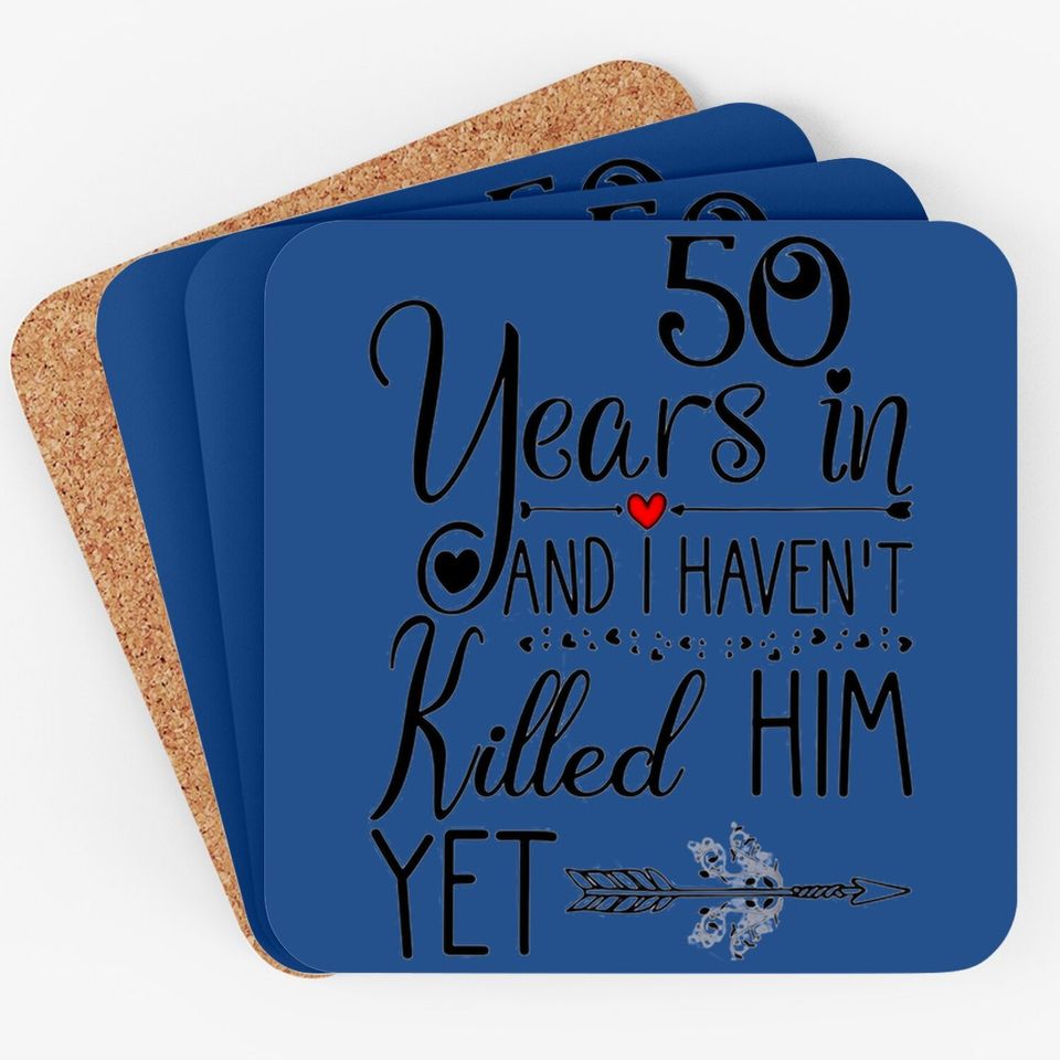 50th Wedding Anniversary Gift For Her 50 Years Of Marriage Premium Coaster