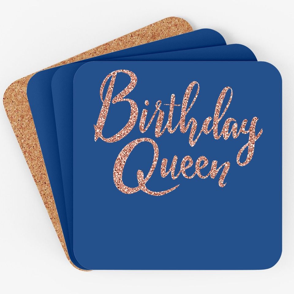 Rhinestonesash Birthday Queen Coaster For - Birthday Coaster For - Rose Gold Birthday Coaster