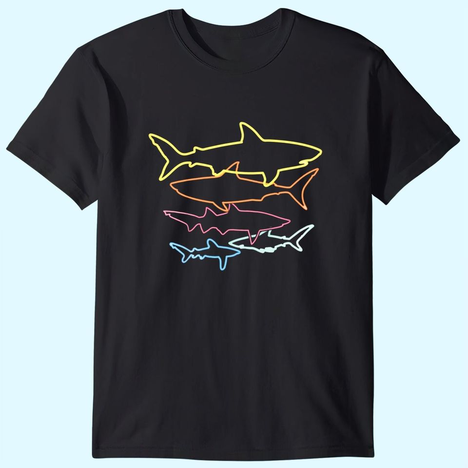 Retro 80s Shark Clothes Shark T Shirt