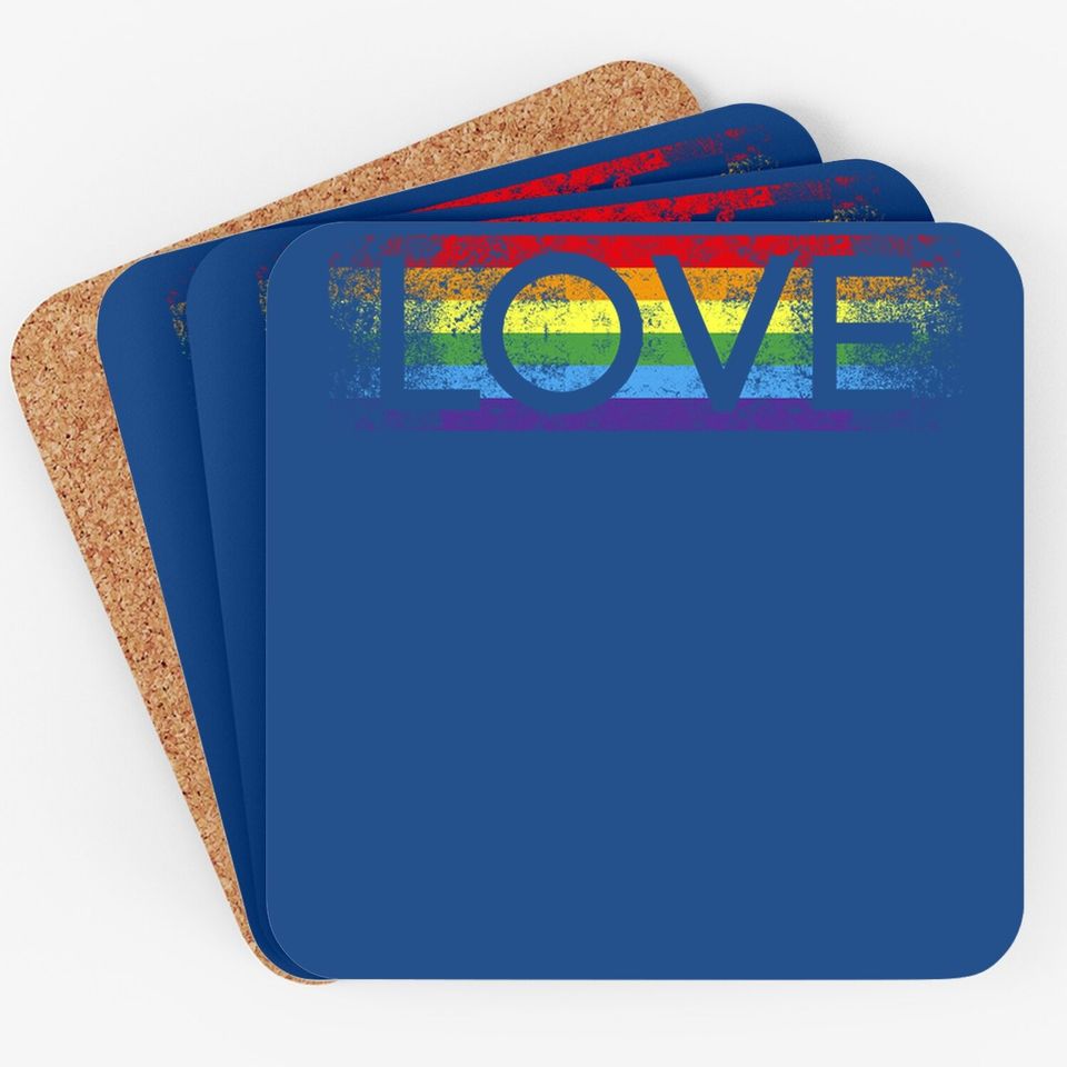 Gay Pride Rainbow Love Coaster
