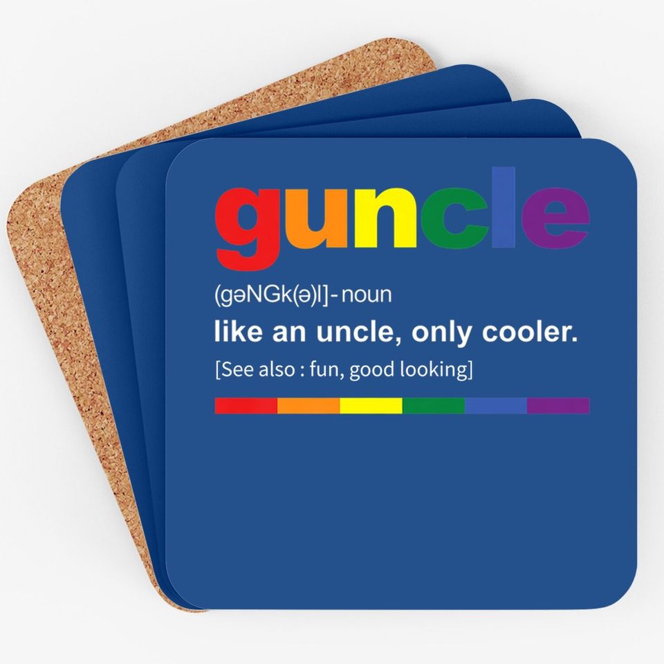 Coaster Rainbow Pride Color Funny Gift For Gay Uncle Tops Coaster For Men