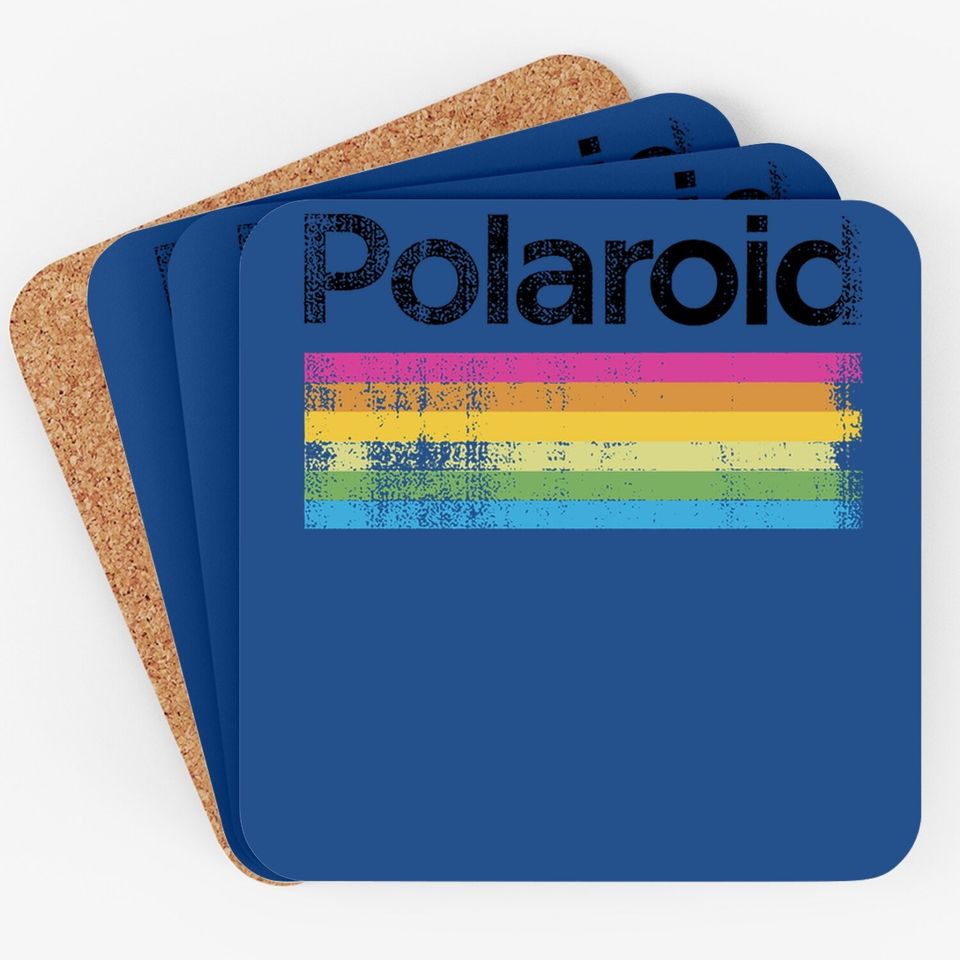 Classic Polaroid Logo Vintage Style Rainbow Coaster