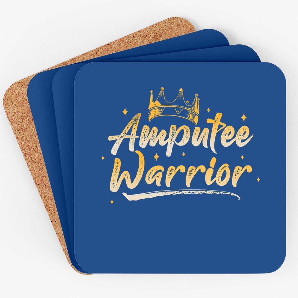 Amputee Humor Warrior Leg Arm Funny Recovery Gifts Coaster