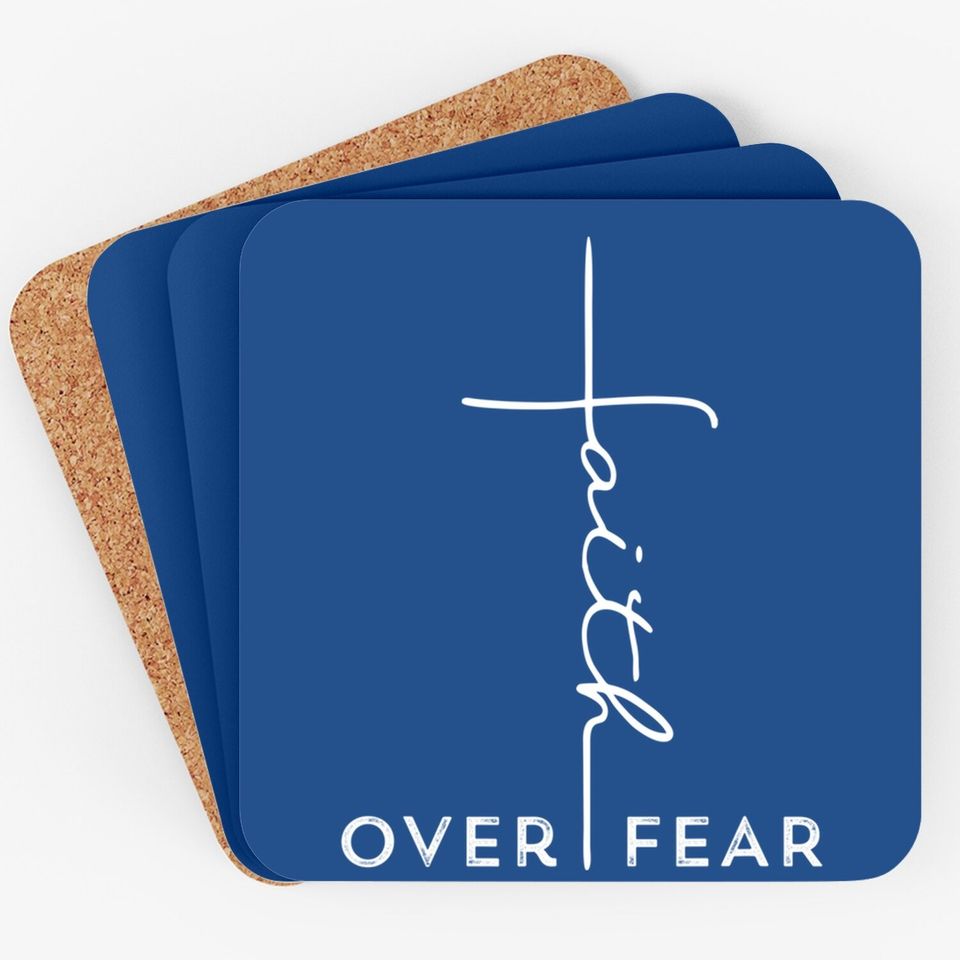 Faith Over Fear Coaster Cool Christian Gift For Men