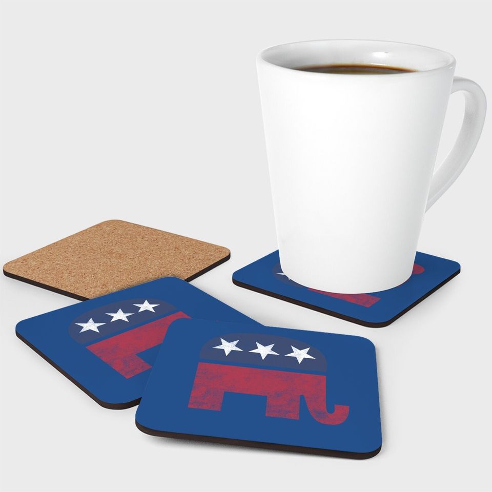 Tee Luv Republican Elephant Coaster - Soft Touch Grey Gop Elephant Coaster
