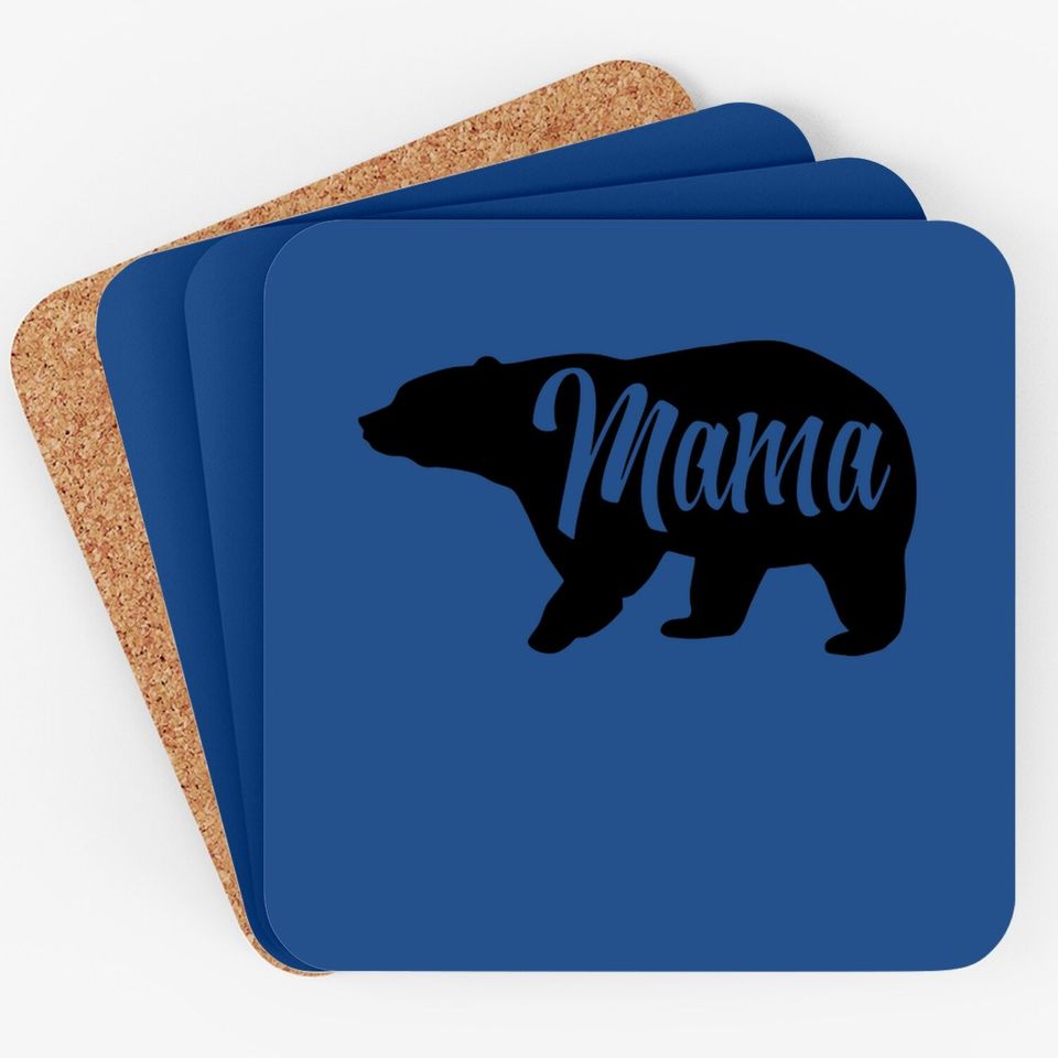 Mama Bear Coaster Cute Funny Best Mom Of Boys Girls Cool Mothers Day Coaster