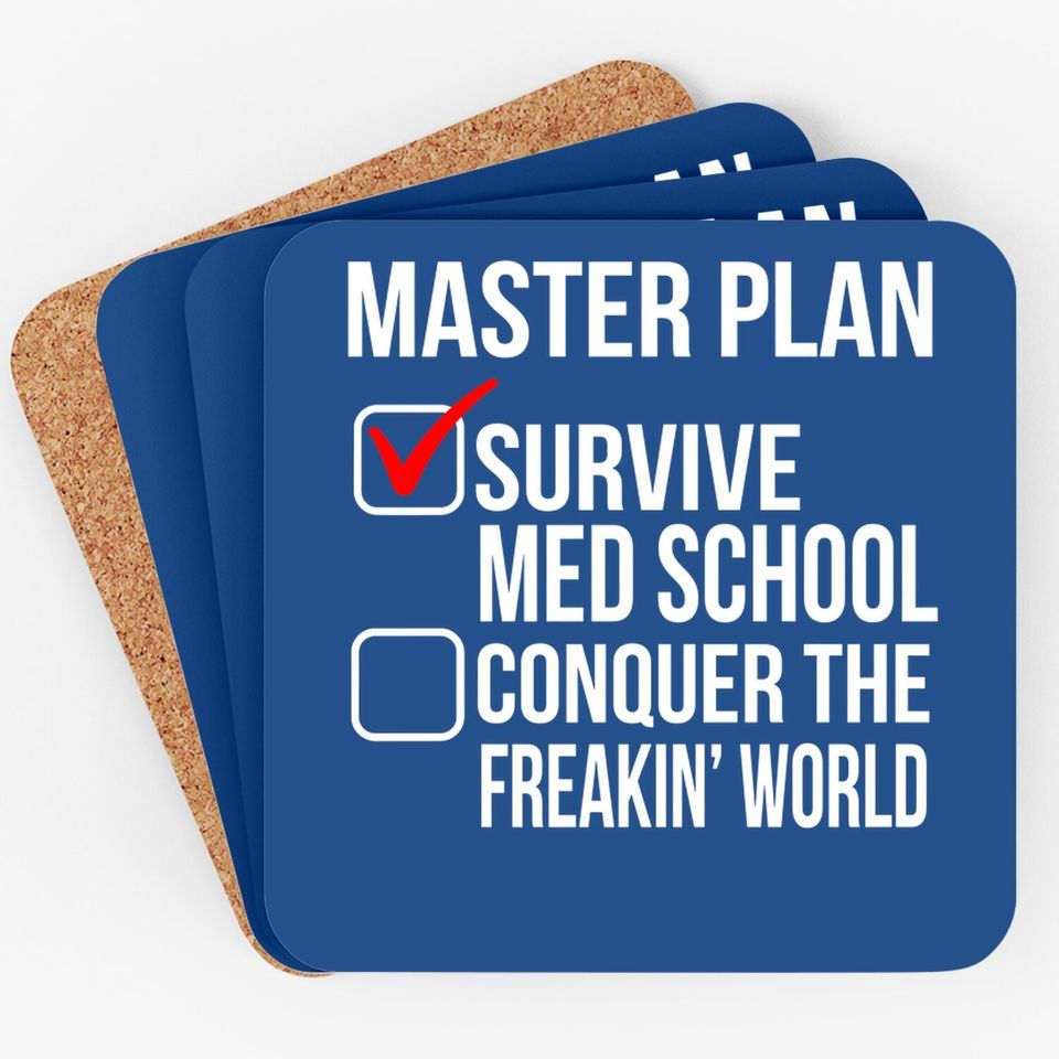 Funny Medical Med School Student Graduation Future Doctor Coaster