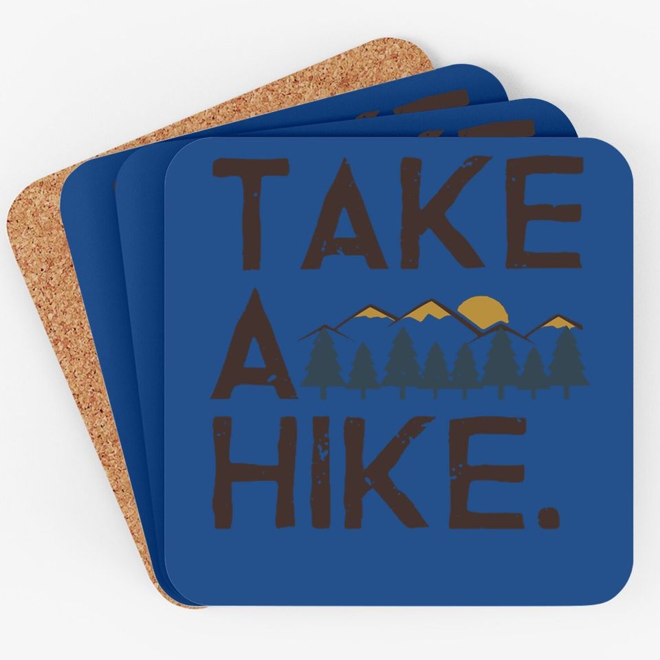 Take A Hike Printed Short Sleeves Coaster Casual Camping Hiking Graphic Coaster Tops
