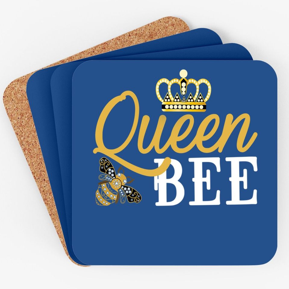 Queen Bee Crown Coaster Cute Gift For Woman Beekeeper Coaster
