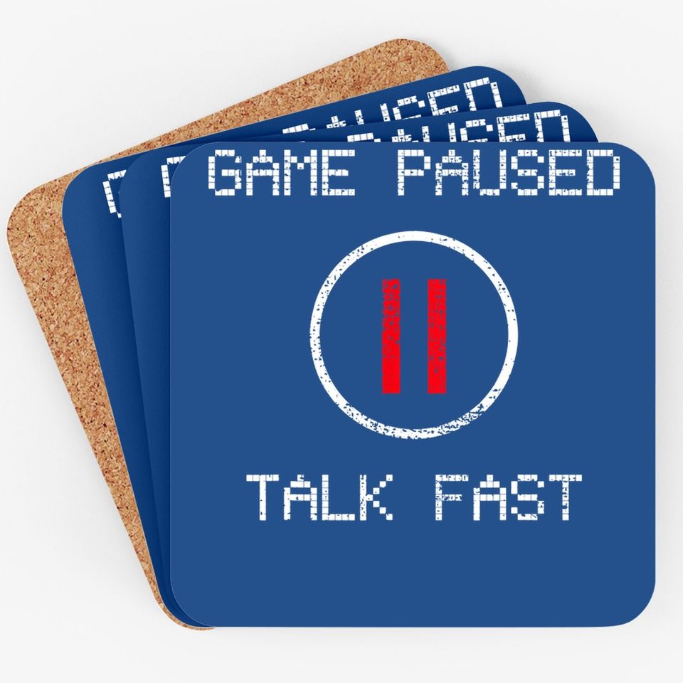 Game Paused Funny Saying Gamer Gift Coaster