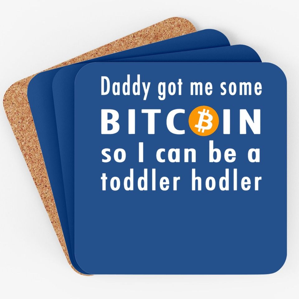 Bitcoin Toddler Hodler Btc Crypto Baby Funny Cute Coaster