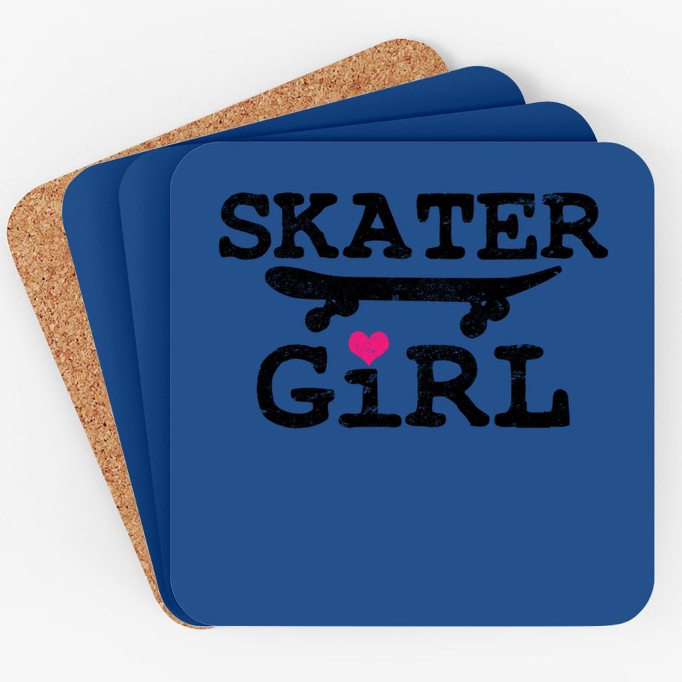 Skater Girl Skateboard Skateboarding Coaster