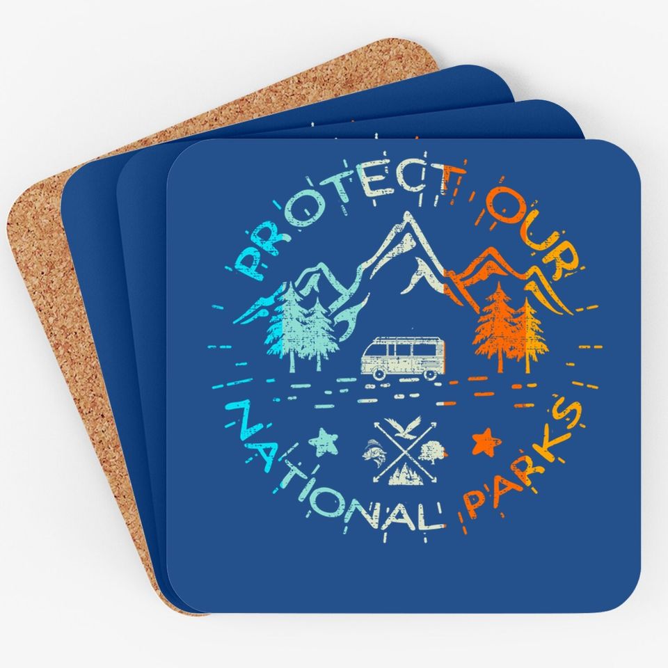 Protect Our Us 59 National Parks Preserve Camping Hiking Coaster Coaster