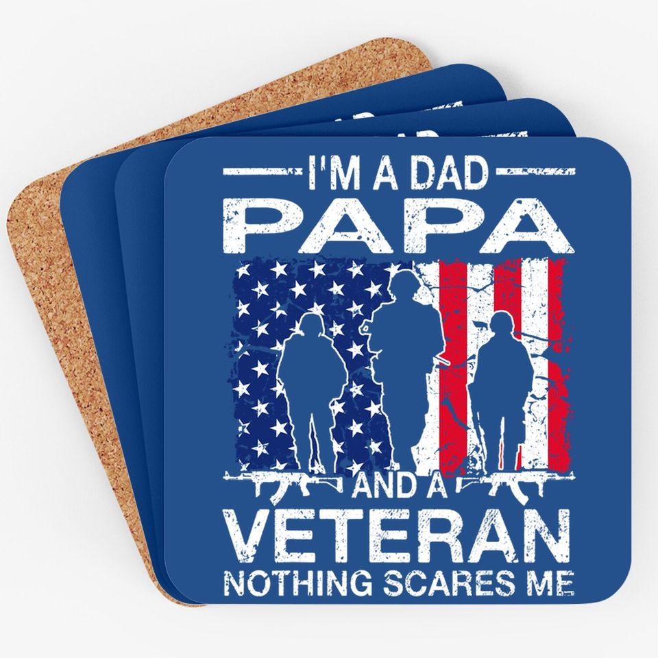 Veterans Day I'm A Dad Papa Coaster