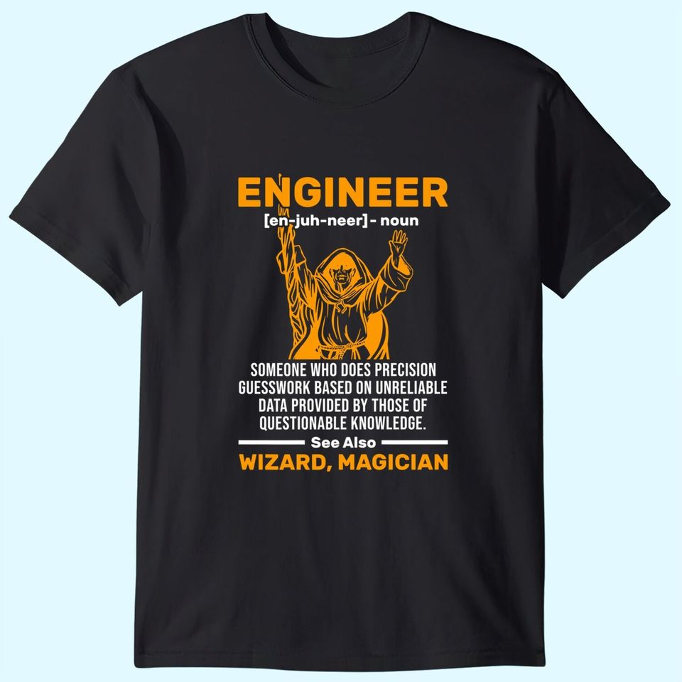 Funny Wizard Engineer Definition Civil Mechanical Engineer T-Shirt