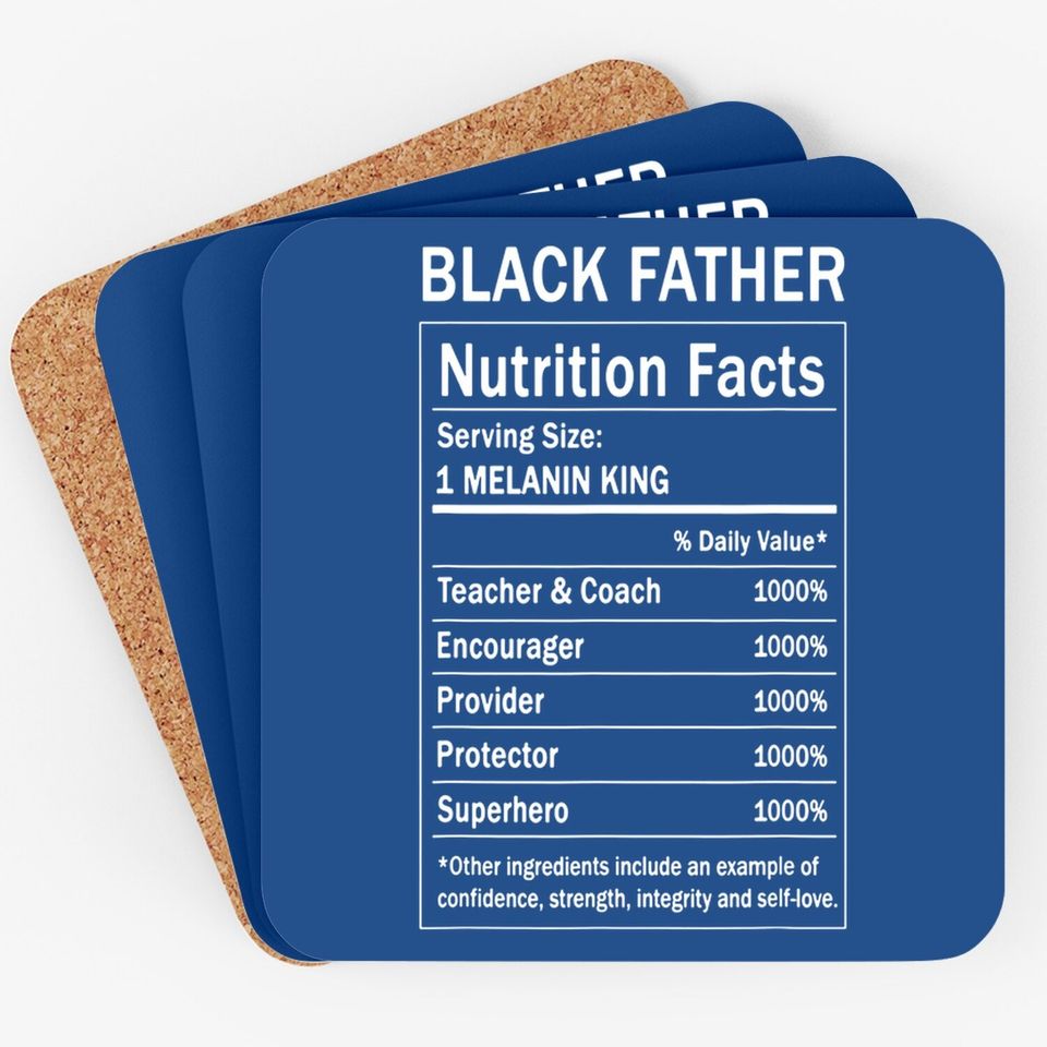 Black Father Nutrition Fact  coaster