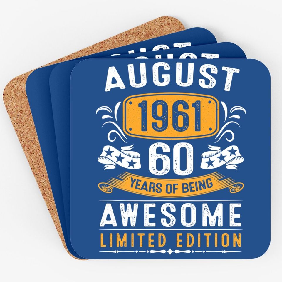 August Birthday 60th Vintage Coaster