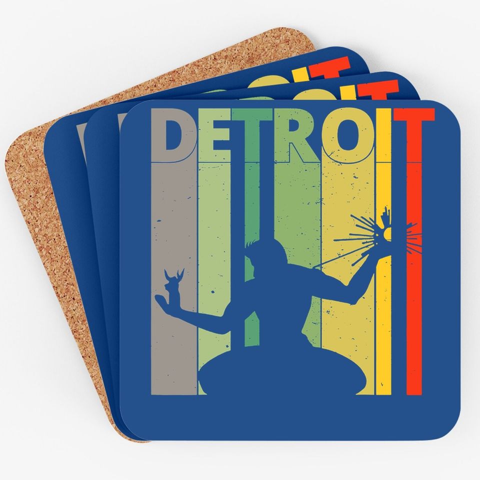 Retro Detroit Coaster Vintage Spirit Of Detroit Coaster