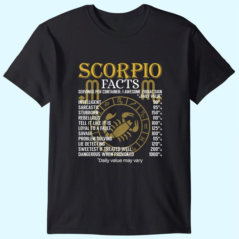 Scorpio Facts Zodiac Sign T Shirt