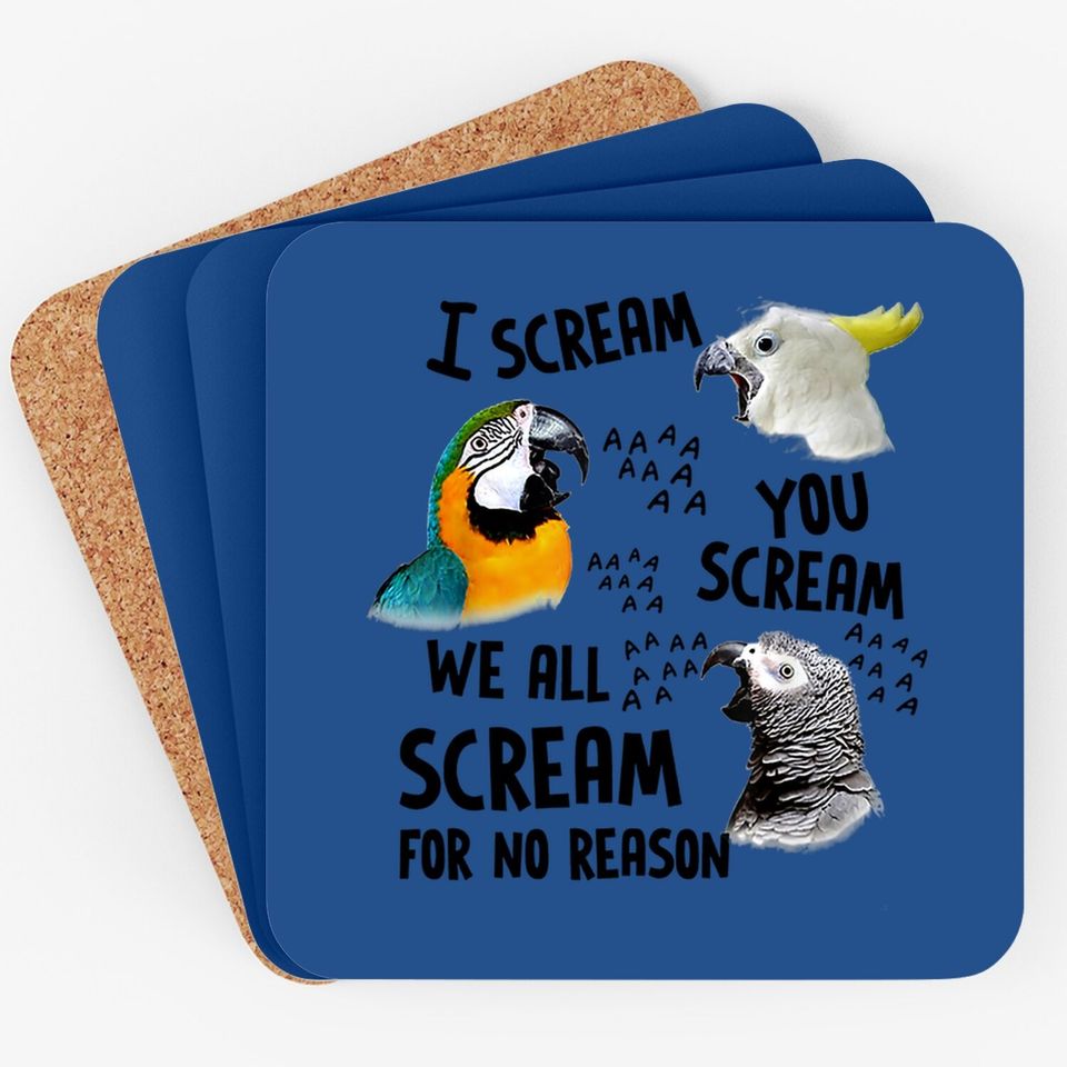 I Scream You Scream Parrot Coaster