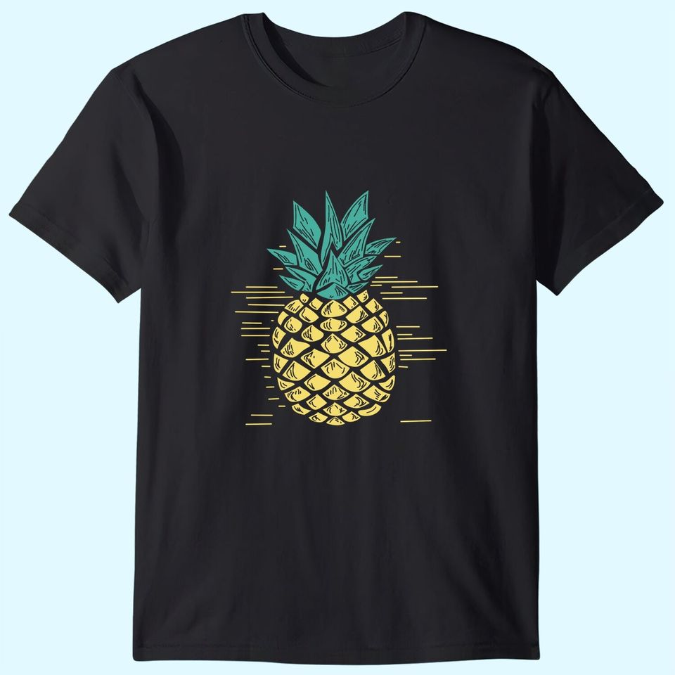 DUTUT Pineapple Printed Funny T Shirt Women's Summer Fruits Lover Casual Short Sleeve Tops Blouse