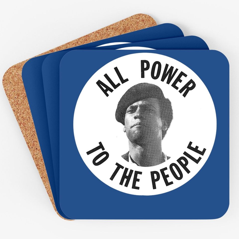 Huey Newton All Power To The People Black History Coaster