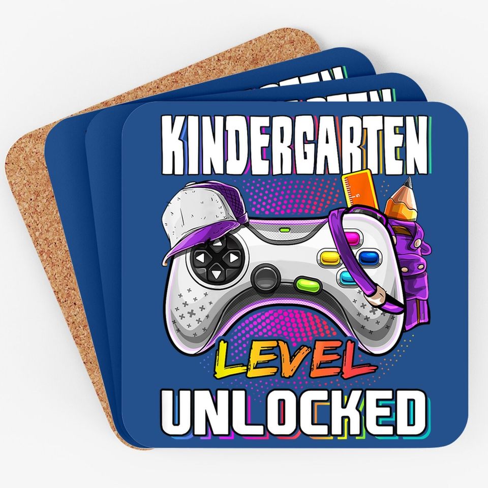 Kindergarten Level Unlocked Back To School Video Game Girls Coaster