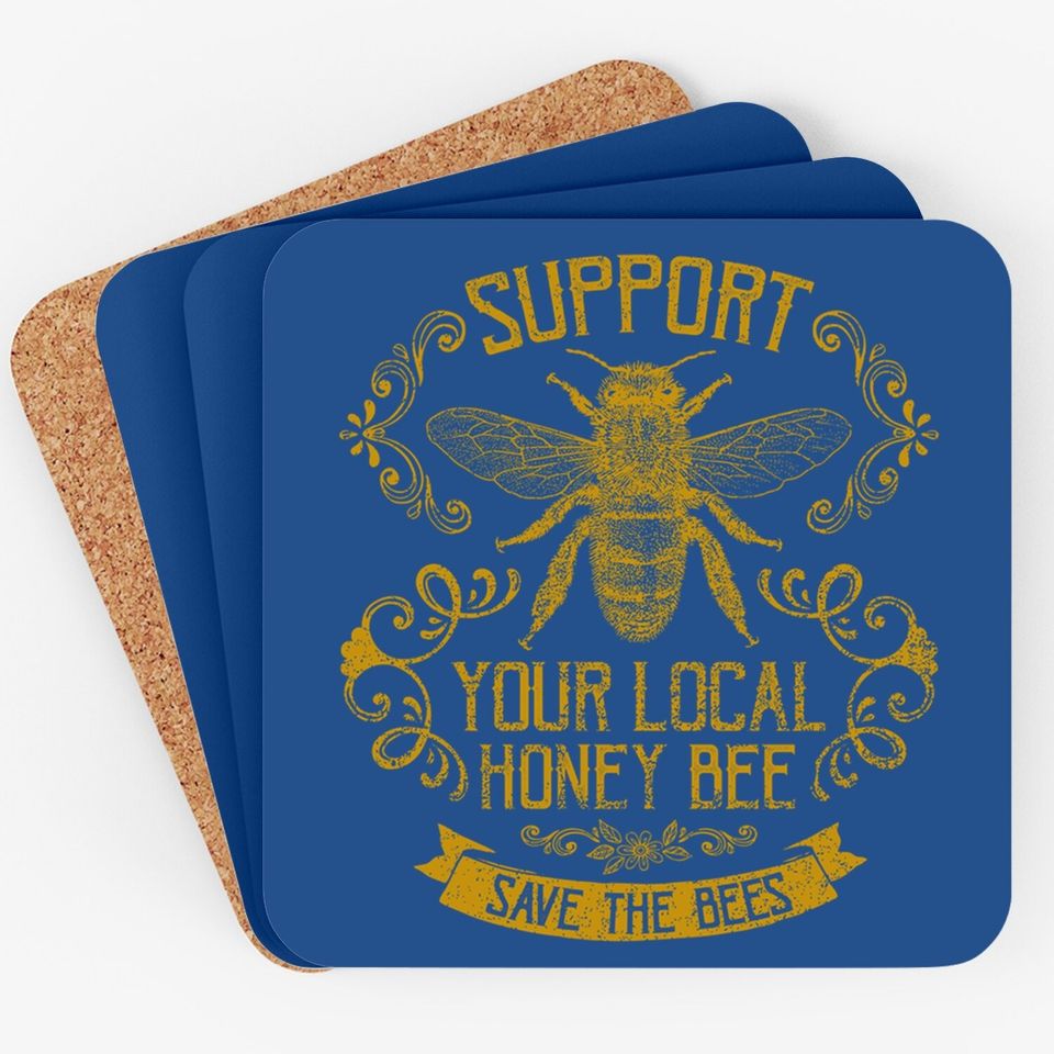 Honey Bee Bee Keeper Design Coaster