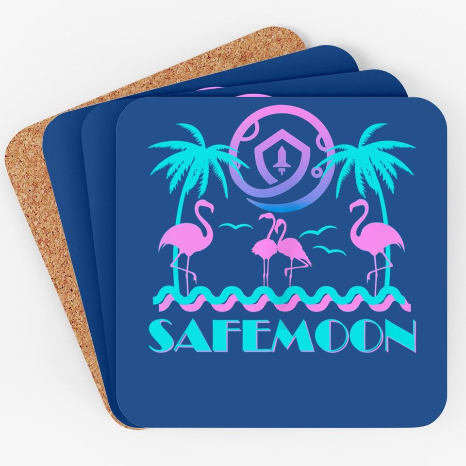 Safemoon Retro 80s Flamingo Coaster
