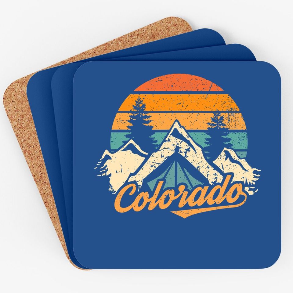 Colorado Coaster - Retro Vintage Mountains Nature Hiking Coaster