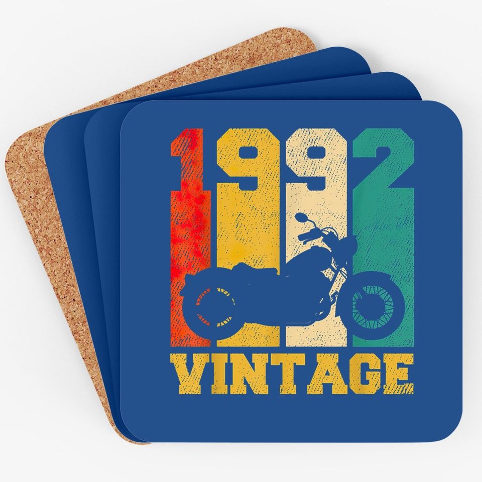 29 Years Old Gifts Vintage 1992 Motorcycle 29th Birthday Coaster