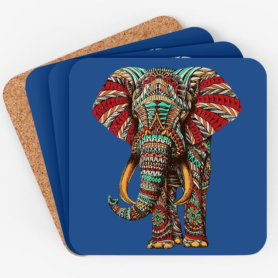 Henna Stylish Artistic Save The Elephants Coaster