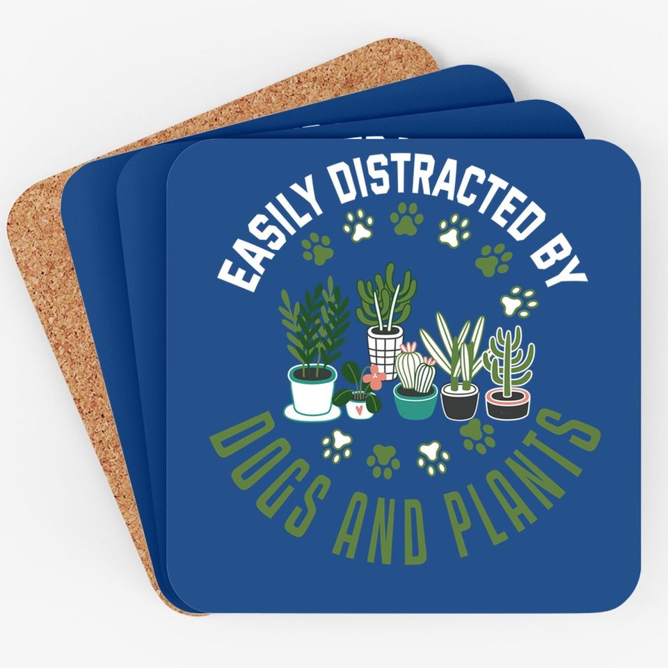 Plants And Dogs Coaster Plant Lover Dog Lover Plant Coaster