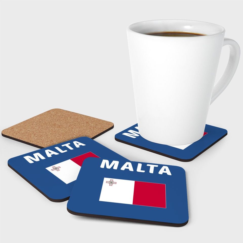 Malta Flag Souvenir Gift Maltese Coaster