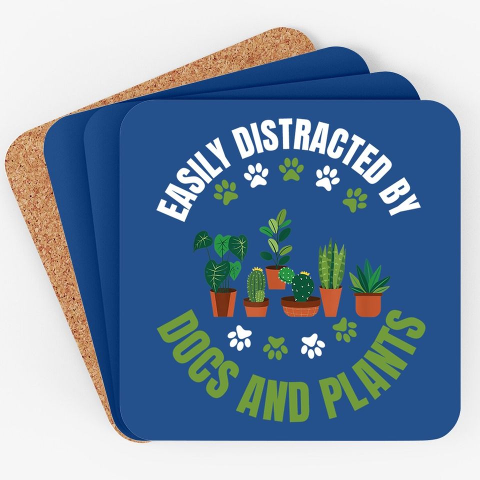Plants And Dogs Plant Lover Dog Lover Plant Family Matching Coaster