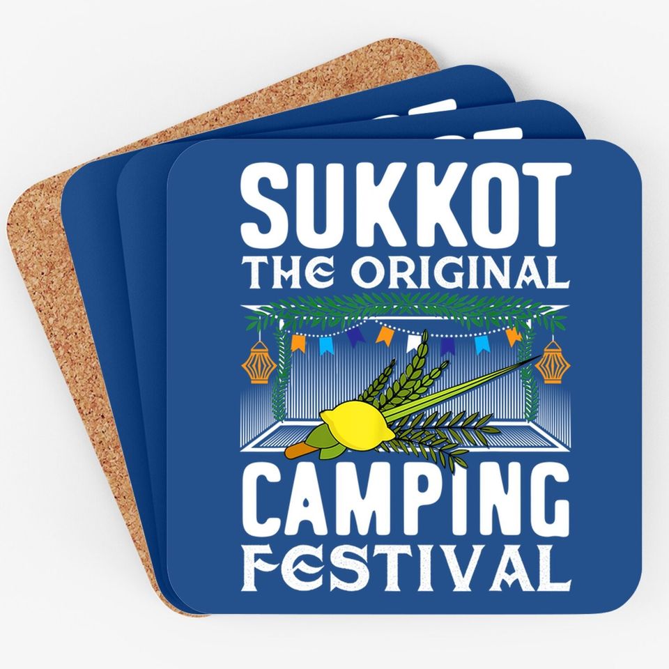 Sukkot The Original Camping Festival Sukkah Jewish Holiday Coaster