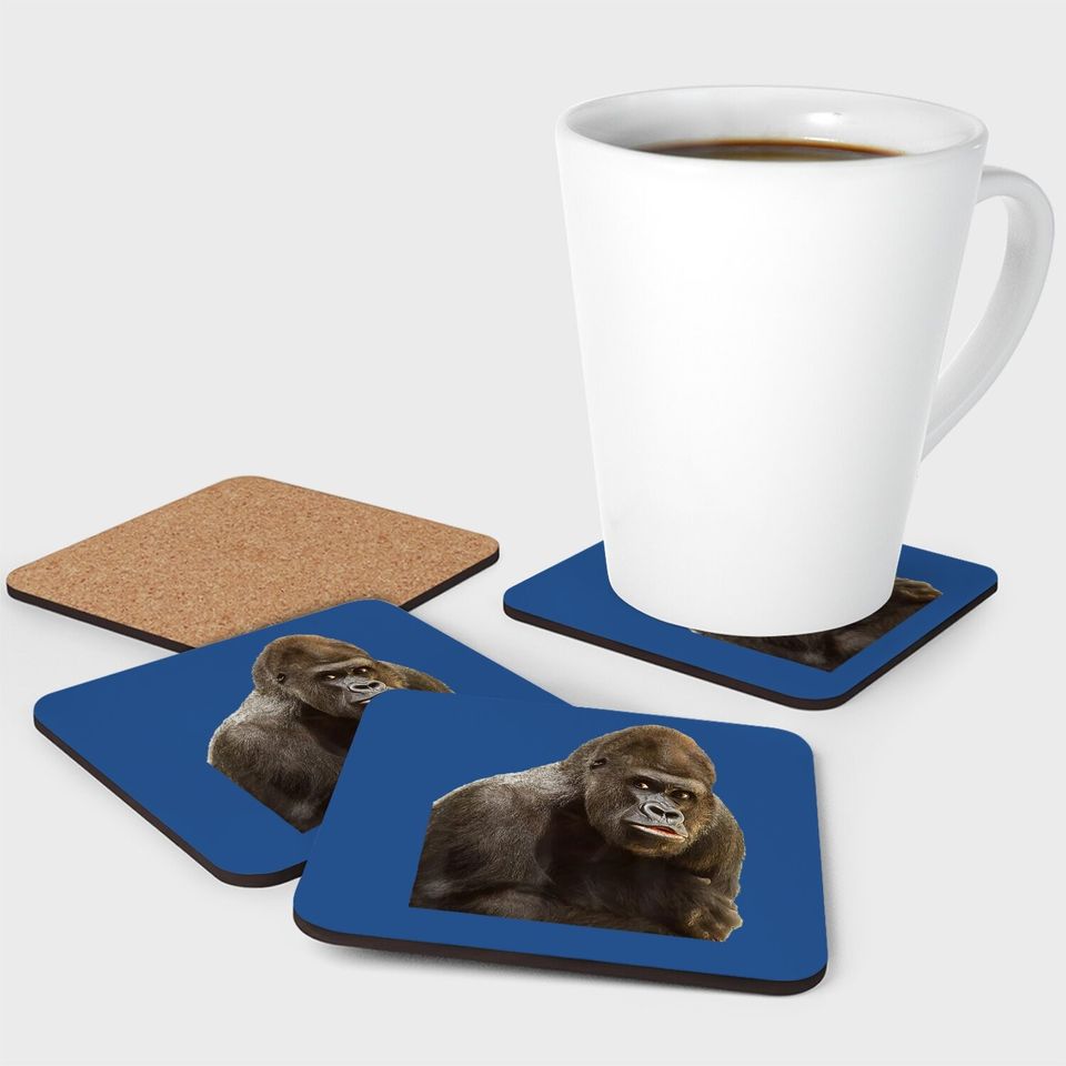 Gorilla Ape Wildlife Zoo Animals Prints Preservation Coaster