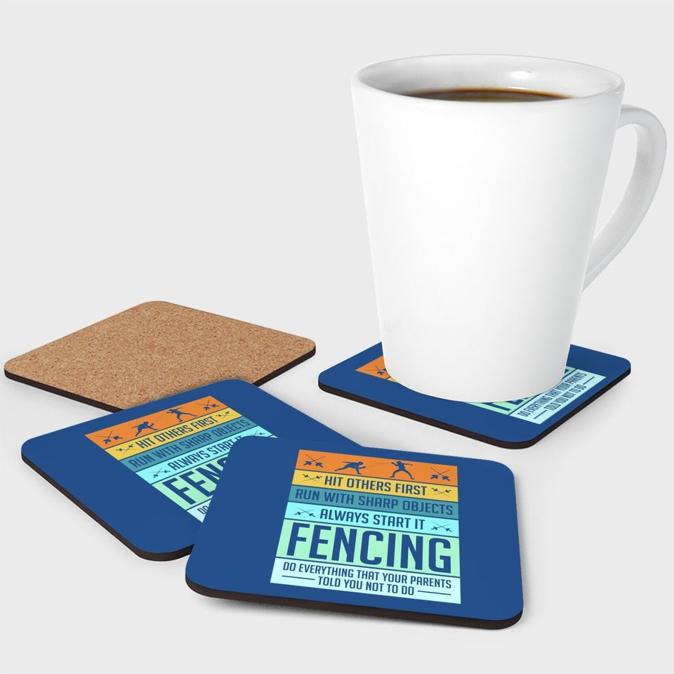 Fencing Coaster Sport Pun For Youth Coaster