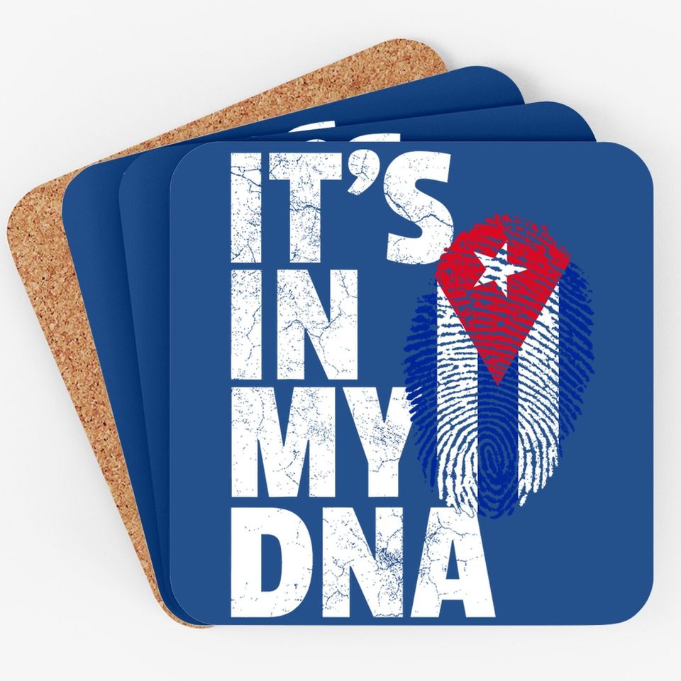 It's In My Dna Cuba Flag Cuban Pride Gift Retro Coaster