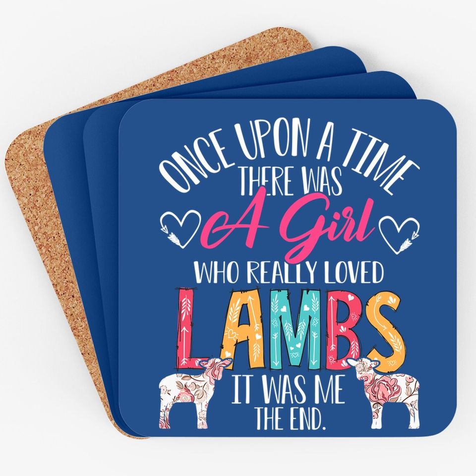 There Was A Girl Who Really Loved Lambs Sheep Lover Gifts Coaster